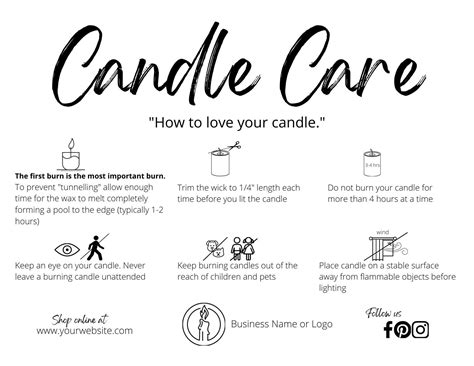 Printable Candle Care Instructions